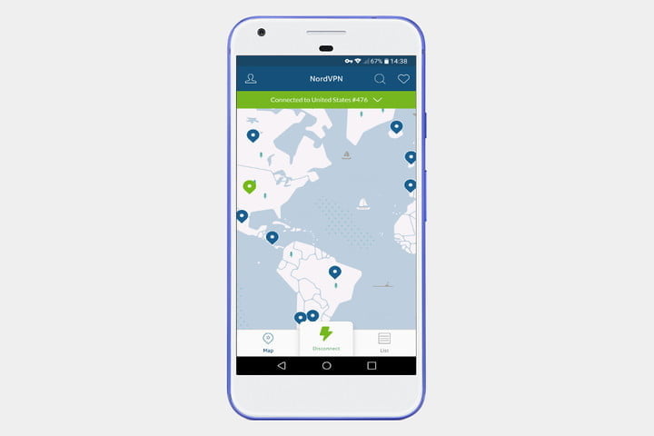 Nord VPN app for smartphones